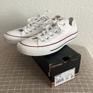 Converse All Star OX Optic White - never worn! (size: Women’s 8, Men’s 6)